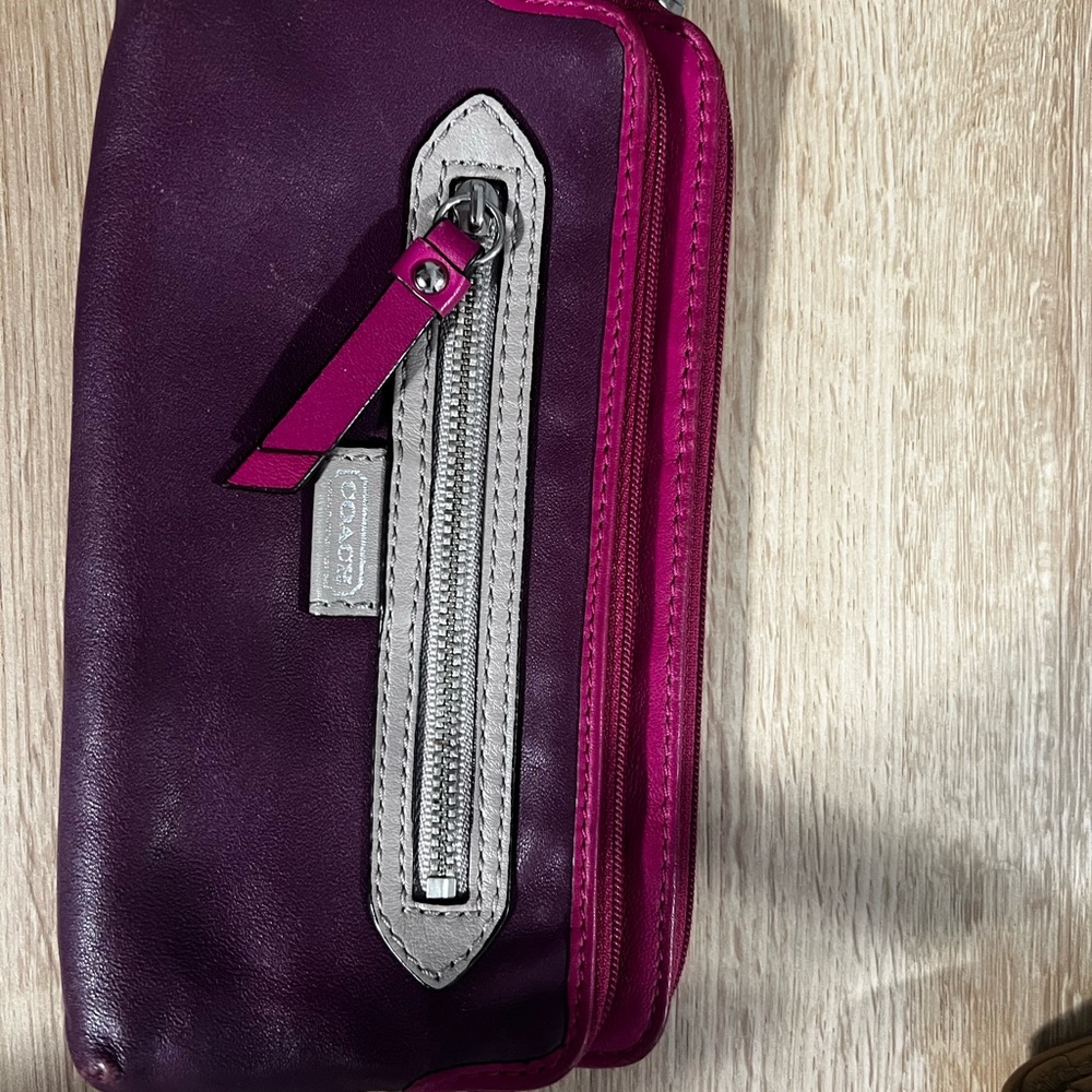 Coach Plum and Pink Wristlet